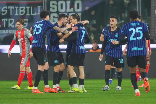 February 1, 2026, Cremona: Inter FC s Piotr Zieli?ski celebrates after scoring during the italian soccer,Serie A match between US Cremonese vs Internazionale FC on February 01, 2026 at the Giovanni Zini stadium in Cremona, Italy. ANSA Serie A: Cremonese-Inter  - ZUMAa110 20260201_zaf_a110_048 Copyright: xDavidexCasentinix