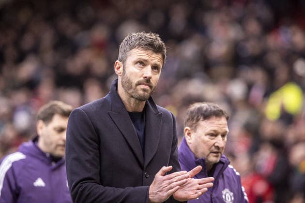 MANCHESTER, ENGLAND - FEBRUARY 01: Michael Carrick during a Premier League 2026 match between Manchester United, ManU and Fulham at Old Trafford on February 1st, 2026 in Manchester, England. (Photo by Richard Callis Sports Press Photo) Copyright: xRichardxCallis SportsxPressxPhotx Sportspressphoto_SPR87745
