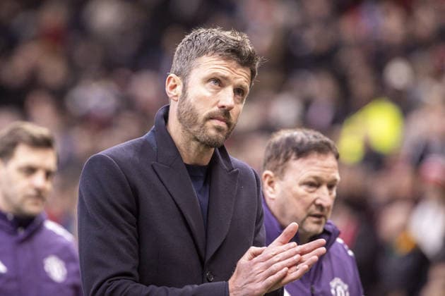 MANCHESTER, ENGLAND - FEBRUARY 01: Michael Carrick during a Premier League 2026 match between Manchester United, ManU and Fulham at Old Trafford on February 1st, 2026 in Manchester, England. (Photo by Richard Callis Sports Press Photo) Copyright: xRichardxCallis SportsxPressxPhotx Sportspressphoto_SPR87746