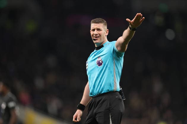 1st February 2026; Tottenham Hotspur Stadium, London, England; Premier League Football, Tottenham Hotspur versus Manchester City; referee Robert Jones  KatiexChan Content restricted for UK based newspaper