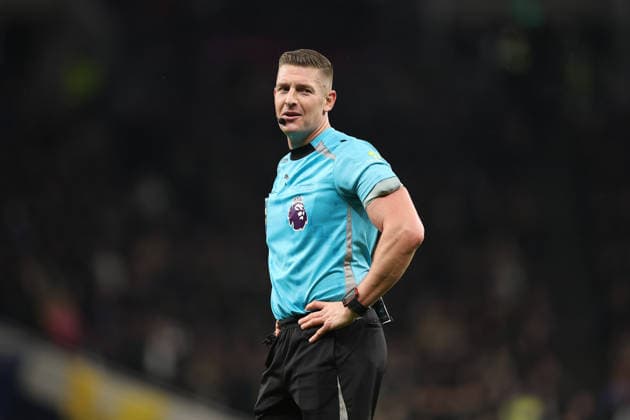 1st February 2026; Tottenham Hotspur Stadium, London, England; Premier League Football, Tottenham Hotspur versus Manchester City; referee Robert Jones  KatiexChan Content restricted for UK based newspaper