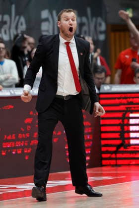 v. l. n. r.: Head-Coach Anton Gavel (Bamberg Baskets). 01.02.2026, Basketball, BBL, Fitness First Wuerzburg Baskets vs. BMA365 Bamberg Baskets, GER, Wuerzburg, Tectake Arena. Copyright: HMBxMedia xHeikoxBecker