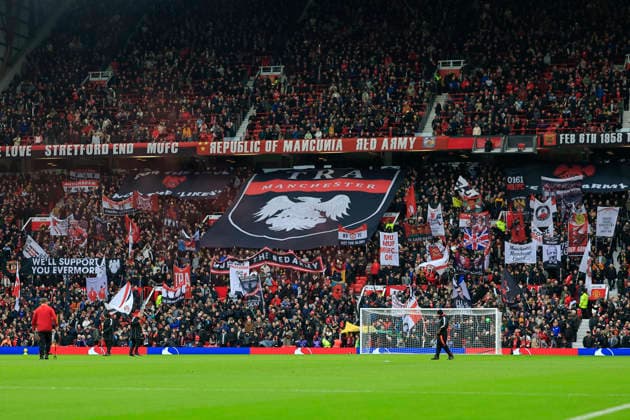 Manchester United, ManU v Fulham, Premier League Stretford End banners ahead of the Premier League match between Manchester United and Fulham at Old Trafford, Manchester, UK on 1 February 2026. Manchester Old Trafford Greater Manchester UK Editorial use only DataCo restrictions apply See www.football-dataco.com , Copyright: xConorxMolloyx PSI-23668-0141