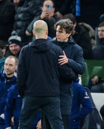 Premier League 2025 26 Tottenham Hotspur v Manchester City Tottenham Hotspur Stadium 01.02.2026 Tottenham Hotspur head coach Thomas Frank and Manchester City manager Pep Guardiola at the final whistle Premier League 2025 26 Tottenham Hotspur v Manchester City Tottenham Hotspur Stadium 01.02.2026 Photograph By Marc Aspland The Times  Copyright: xMarcxAsplandx NINTCHDBPICT001055811620