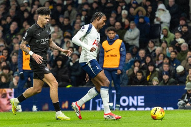 Tottenham Hotspur v Manchester City, Premier League Manchester City midfielder Nico O Reilly (33) and Tottenham Hotspur forward Mathys Tel (11) during the Premier League match between Tottenham Hotspur and Manchester City at Tottenham Hotspur Stadium, London, UK on 1 February 2026. London Tottenham Hotspur Stadium London UK Editorial use only DataCo restrictions apply See www.football-dataco.com , Copyright: xToyinxOshodix PSI-23665-0049