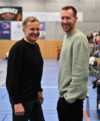 01.02.2026 - Handball - Saison 2025 2026 - Testspiel - Freundschaftsspiel : HC Erlangen HCE - Frisch Auf Göppingen - - xwoxzix - Dr. Carsten Bissel (Aufsichtsratsvorsitzender des HC Erlangen) Nikolai Link