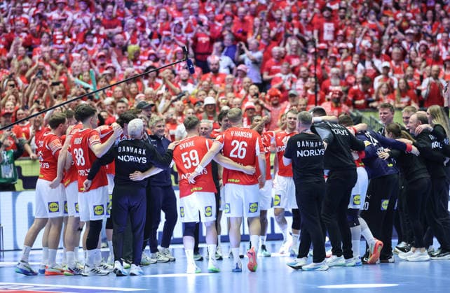 Denmark v Germany - Men s EHF EURO 2026 Final Team Denmark celebrate after the Men s EHF EURO 2026 Final match between Denmark and Germany at Jyske Bank Boxen on February 1, 2026 in Herning, Denmark.  SanjinxStrukic PIXSELL