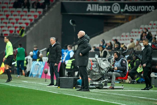 FOOTBALL : Nice (OGCN) vs Brest (SB29) - ligue 1 - 1 2 26 Brest™s coach Eric Roy during the French L1 2025-2026 season football match between Nice (OGCN) and Brest (SB) at Allianz Riviera stadium of Nice, south France, on February 1, 2026. NICEFrance  Copyright: xFredericxDIDESx