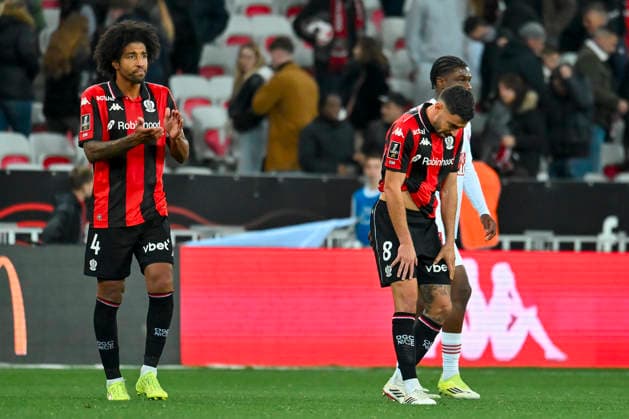 FOOTBALL : Nice (OGCN) vs Brest (SB29) - ligue 1 - 1 2 26 Nice™s defender 4 Dante and Nice™s midfielder 8 Morgan Sanson during the French L1 2025-2026 season football match between Nice (OGCN) and Brest (SB) at Allianz Riviera stadium of Nice, south France, on February 1, 2026. NICEFrance  Copyright: xFredericxDIDESx