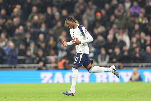 1st February 2026; Tottenham Hotspur Stadium, London, England; Premier League Football, Tottenham Hotspur versus Manchester City; Jun ai Byfield of Tottenham Hotspur comes on as a substitute in place of Dominic Solanke  KatiexChan Content restricted for UK based newspaper