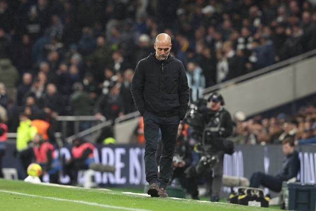 1st February 2026; Tottenham Hotspur Stadium, London, England; Premier League Football, Tottenham Hotspur versus Manchester City; Manchester City manager Pep Guardiola  KatiexChan Content restricted for UK based newspaper