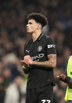 1st February 2026; Tottenham Hotspur Stadium, London, England; Premier League Football, Tottenham Hotspur versus Manchester City; Nico O Reilly of Manchester City thanking the fans after the match  KatiexChan Content restricted for UK based newspaper