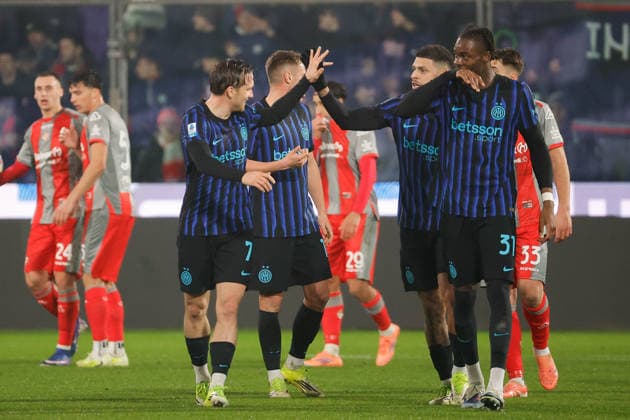 Piotr Zieli?ski of FC Inter celebrates after scoring goal in the 31th minute for 0-2 during the match of 6th day of the Serie A Championship between US Cremonese vs FC Inter at the Giovanni Zini Stadium on 1 February 2026 in Cremona, CR.  Copyright: xEmanuelexPennacchio IPAxSportx xipa-agency.netx xx IPA_70855935 IPA_Agency_IPA70855935