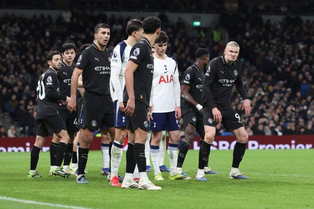 Tottenham v Man City 01 February 2026, London - Premier League Football - Tottenham Hotspur v Manchester City - Erling Haaland of Manchester City pulls a face - Photo: Charlotte Wilson Offside. London UK Copyright: xCharlottexWilsonx xOffsidexOffside