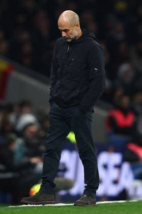 London, England, 1st February 2026. Pep Guardiola, Manager of Manchester City looks dejected during the Tottenham Hotspur vs Manchester City Premier League match at the Tottenham Hotspur Stadium, London. Picture credit should read: Paul Terry Sportimage EDITORIAL USE ONLY. No use with unauthorised audio, video, data, fixture lists, club league logos or live services. Online in-match use limited to 120 images, no video emulation. No use in betting, games or single club league player publications. SPI_074_PT_Tottenham_Man_City SPI-4504-0074