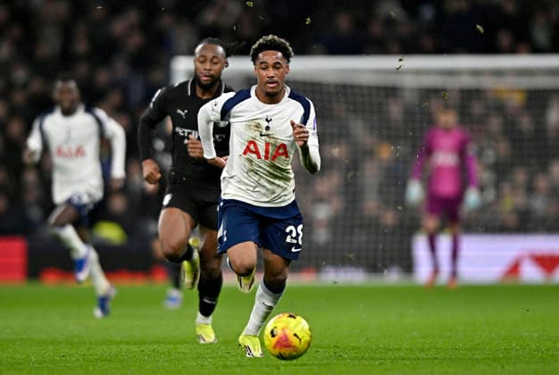 Tottenham Hotspur V Manchester City. Premier league. Wilson Odobert (Spurs) during the Tottenham Hotspur V Manchester City Premier league match at the Tottenham Hotspur Stadium, London. Tottenham Tottenham Hotspur Stadium UK Copyright: xMartinxDaltonx Spurs_ManCity_010226_MD_050