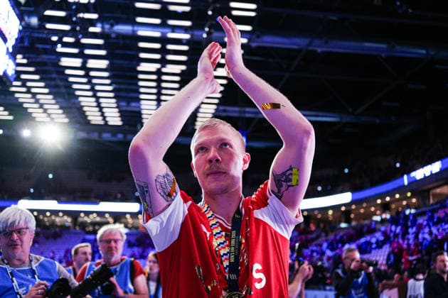 Magnus Saugstrup (Daenemark, 15) DEN, Daenemark vs. Deutschland, Handball, EHF Europameisterschaft 2026, Finale, 01.02.2026 DEN, Daenemark vs. Deutschland, Handball, EHF Europameisterschaft 2026, Finale, 01.02.2026 Herning Copyright: xEibner-Pressefoto MarcelxvonxFehrnx EP_MFN