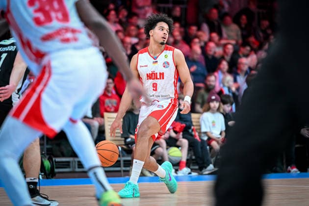 Barmer 2. Basketball Bundesliga ProA: Rheinstars Köln vs. Paderborn Baskets, 01.02.2026 Maximilian Begue (RheinStarsKöln 9), Barmer 2. Basketball Bundesliga ProA: Rheinstars Köln vs. Paderborn Baskets am 01.02.2026 in der Motorworld Köln in Koeln (Nordrhein-Westfalen) Copyright: xBEAUTIFULxSPORTS Mueller-Laschetx
