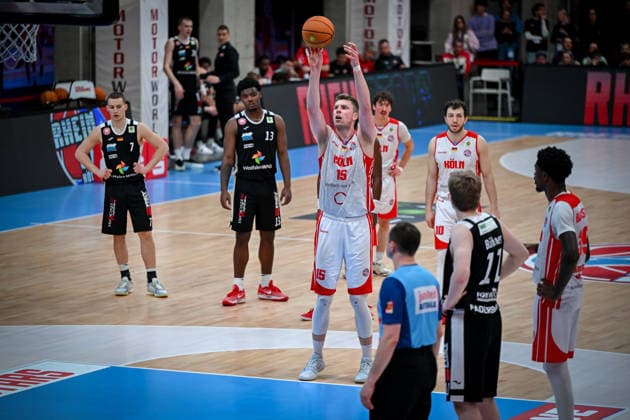 Barmer 2. Basketball Bundesliga ProA: Rheinstars Köln vs. Paderborn Baskets, 01.02.2026 Björn Rohwer (RheinStarsKöln 15), Barmer 2. Basketball Bundesliga ProA: Rheinstars Köln vs. Paderborn Baskets am 01.02.2026 in der Motorworld Köln in Koeln (Nordrhein-Westfalen) Copyright: xBEAUTIFULxSPORTS Mueller-Laschetx
