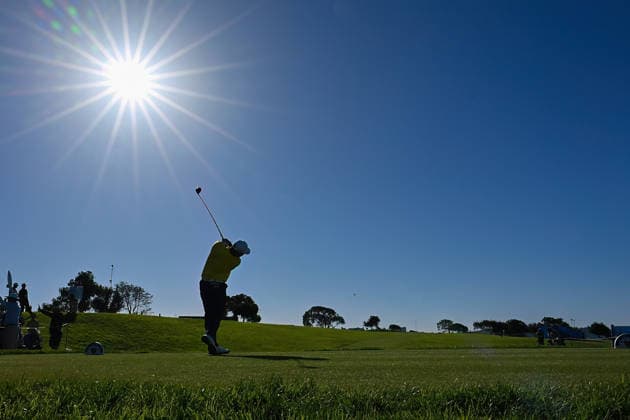 February 01, 2026: Hideki Matsuyama tees off on the 2nd hole during the final round of the Farmers Insurance Open on Torrey Pines South Course in San Diego, California. CSM San Diego USA - ZUMAc04_ 20260201_zma_c04_054 Copyright: xJustinxFinex