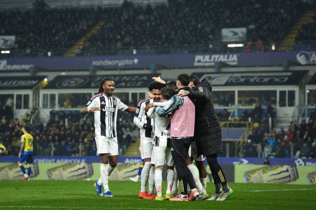 Juventus™ Weston McKennie celebrates after scoring the 0-2 goal for his team during the Serie A soccer match between Parma and Juventus at Ennio Tardini Stadium in Parma, North Italy, Sunday, February 1, 2026. Soccer  Copyright: xMassimoxPaolone LaPressex