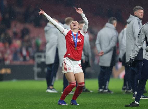 . - Arsenal Women v Corinthians Women, FIFA Women s Champions Cup Final, Emirates Stadium, London, UK - 1st February 2026. Daniel Weir Crystal Pix Daniel Weir Crystal Pix Chloe Kelly of Arsenal Women celebrates after winning the FIFA Women s Champions Cup Final. - Arsenal Women v Corinthians Women, FIFA Women s Champions Cup Final, Emirates Stadium, London, UK - 1st February 2026. Daniel Weir Crystal Pix London Emirates Stadium UK Copyright: xDanielxWeirx CP_Arsenal_Women_Corinthians_Women_DW53