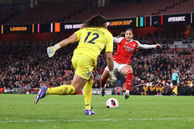 Arsenal v Corinthians 01 February 2026, London - FIFA Womens Champions Cup Final - Arsenal v Corinthians - Olivia Smith of Arsenal scores their first goal - Photo: Jacques Feeney Offside. London UK Copyright: xJacquesxFeeneyx xOffsidexOffside