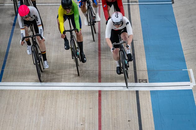 SEITZ Aline, REIßNER Lena Charlotte: UEC Track cycling, Rad, Radsport, Bahnrad, Bahn European Championships Konya 2026 SEITZ Aline ( SUI ) Switzerland REIßNER Lena Charlotte ( GER ) - Germany - Querformat - quer - horizontal - Landscape - Event Veranstaltung: UEC Track Cycling European Championships 2026 - Category Kategorie: Cycling - Track Cycling European Championships - Location Ort: Asia - Turkey - Konya - Discipline: Scratch - Category: Elite Women - Distance: 10 km - Date Datum: 01.02.2026 Sunday Day 1 -
