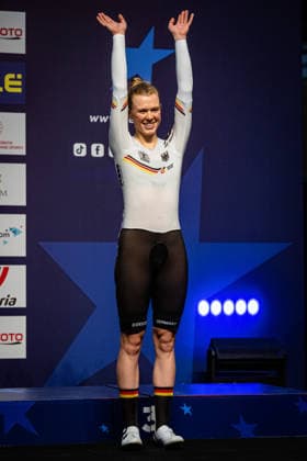 REIßNER Lena Charlotte: UEC Track cycling, Rad, Radsport, Bahnrad, Bahn European Championships Konya 2026 REIßNER Lena Charlotte ( GER ) - Germany Third Place - Award Ceremony - Medal Ceremony - Podium - Hochformat - Hoch - Vertikal - Portrait - Event Veranstaltung: UEC Track Cycling European Championships 2026 - Category Kategorie: Cycling - Track Cycling European Championships - Location Ort: Asia - Turkey - Konya - Discipline: Scratch - Category: Elite Women - Distance: 10 km - Date Datum: 01.02.2026 Sunday Day 1 -