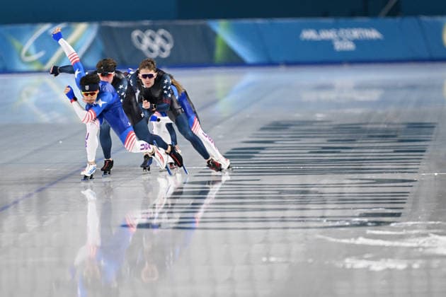 USA team group, Mannschaftsbild, Totale FEBRUARY 1, 2026 - Speed skating, Eisschnelllauf : Milano Cortina 2026 Olympic Winter games, Winterspiele,Spiele, Summer games at Milano Speed Skating Stadium in Milan, Italy. Noxthirdxpartyxsales  aflo_318158755