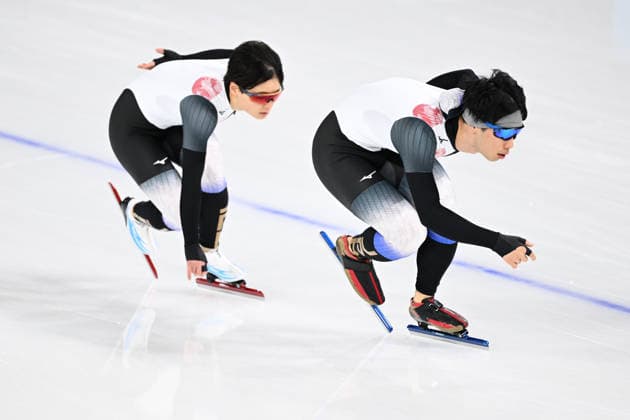 (L-R) Rio Yamada (JPN), Katsuhiro Kuratsubo (JPN), FEBRUARY 1, 2026 - Speed skating, Eisschnelllauf : Milano Cortina 2026 Olympic Winter games, Winterspiele,Spiele, Summer games at Milano Speed Skating Stadium in Milan, Italy. Noxthirdxpartyxsales  aflo_318158794