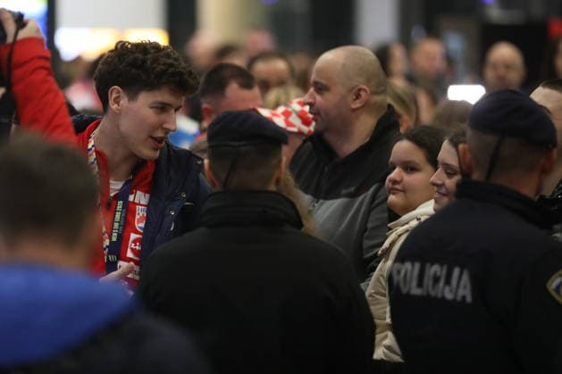Velika Gorica, Croatia, 020226. Welcome of the Croatian handball team after winning bronze at the European Championship, EM, Europameisterschaft In the photo: Luka Lovre Klarica. Photo: Ranko Suvar CROPIX Hrvatska Copyright: xxRankoxSuvarx rukometasi_docek22-020226
