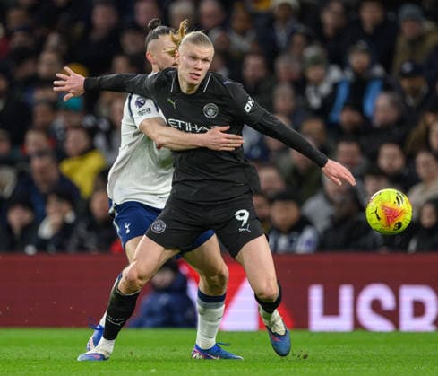 01 Feb 2026 - Tottenham v Manchester City - Premier League - Tottenham Hotspur Stadium - London. Tottenham v Manchester City - Premier League - Tottenham Hotspur Stadium - London. Erling Haaland in action. Picture : Mark Pain LONDON England  Copyright: xMarkxPainx