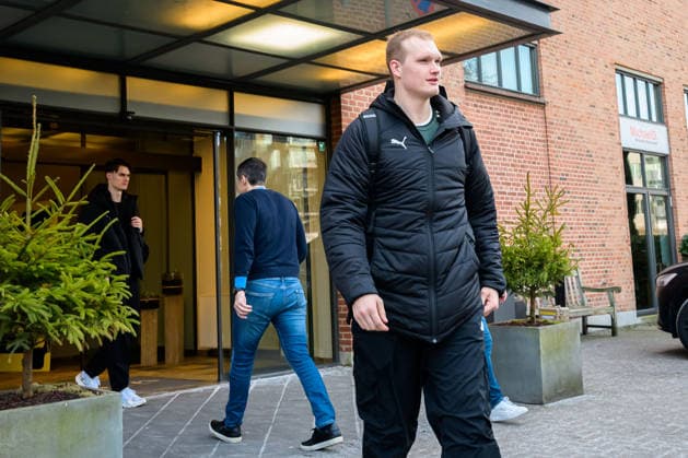 Herning: Handball EM 2026 - Abreise - Deutschland Torhueter David Späth David Spaeth (Deutschland) Silkeborg Radisson Hotel Daenemark