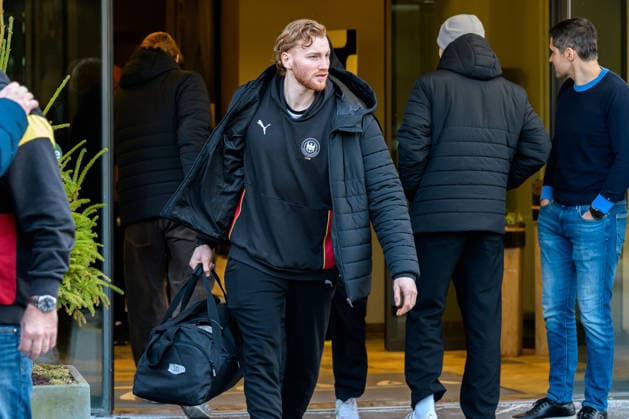 Herning: Handball EM 2026 - Abreise - Deutschland Tom Kiesler (Deutschland) Silkeborg Radisson Hotel Daenemark