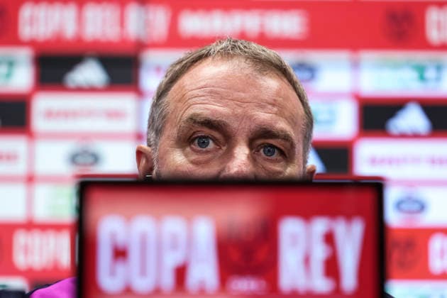 February 2, 2026, Sant Joan Despi, Barcelona, SPAIN: Hansi Flick, head coach of FC Barcelona, Barca attends his press conference, PK, Pressekonferenz during the training day of FC Barcelona ahead the Spanish Cup, Copa del Rey football match against Albacete Balompie at Ciudad Esportiva Joan Gamper on February 02, 2026 in Sant Joan Despi, Barcelona, Spain. Sant Joan Despi SPAIN - ZUMAa181 20260202_zaa_a181_046 Copyright: xJavierxBorregox