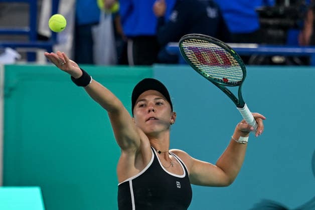 Mubadala Abu Dhabi Open ABU DHABI, UNITED ARAB EMIRATES - FEBRUARY 2: Oksana Selekhmeteva in action against Jelena Ostapenko of Latvia (not seen) during the women’s singles match of the Mubadala Abu Dhabi Open at Zayed Sports City International Tennis Centre in Abu Dhabi, United Arab Emirates on February 2, 2026. Waleed Zein Anadolu Abu Dhabi United Arab Emirates. Editorial use only. Please get in touch for any other usage.  Copyright: x2026xAnadoluxWaleedxZeinx