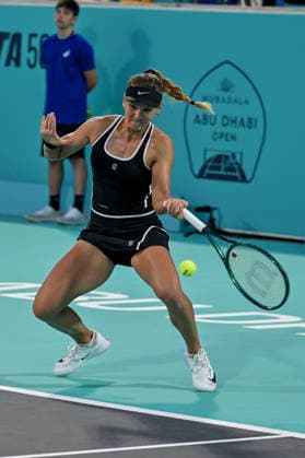 Mubadala Abu Dhabi Open ABU DHABI, UNITED ARAB EMIRATES - FEBRUARY 2: Oksana Selekhmeteva in action against Jelena Ostapenko of Latvia (not seen) during the women’s singles match of the Mubadala Abu Dhabi Open at Zayed Sports City International Tennis Centre in Abu Dhabi, United Arab Emirates on February 2, 2026. Waleed Zein Anadolu Abu Dhabi United Arab Emirates. Editorial use only. Please get in touch for any other usage.  Copyright: x2026xAnadoluxWaleedxZeinx