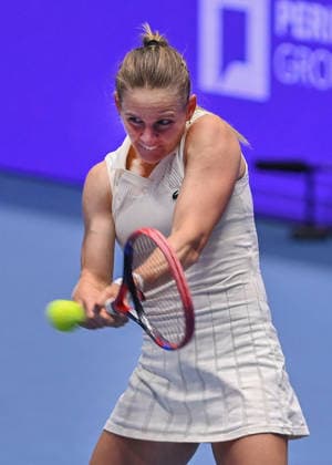Fiona Ferro from France in action during match against Brenda Fruhvirtova from Czechia within the WTA, Tennis Damen women s tennis tournament Ostrava Open, on February 2, 2026, in Ostrava, Czech Republic. (CTKxPhoto JaroslavxOzana) CTKPhotoP2026020206860  CTKPhotoP2026020206860