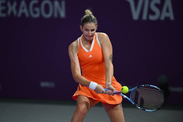 Transylvania Open 2025 - WTA, Tennis Damen 250 Tournament - Day 3 - Karolina Pliskova v Anastasia Zakharova Karolina Pliskova of the Czech Republic competes in the first round of the Transylvania Open 2025, a WTA250 Tournament, against Anastasia Zakharova at BT Arena in Cluj-Napoca, Romania, on February 2, 2025. Bucharest Romania  Copyright: xAlexxNicodimx originalFilename:nicodim-transylv260202_np7Oi.jpg