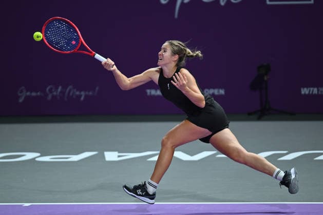 Transylvania Open 2025 - WTA, Tennis Damen 250 Tournament - Day 3 - Karolina Pliskova v Anastasia Zakharova Anastasia Zakharova competes in the first round of the Transylvania Open 2025, a WTA250 Tournament, against Karolina Pliskova of Czech Republic, at BT Arena in Cluj-Napoca, Romania, on February 2, 2026. Bucharest Romania  Copyright: xAlexxNicodimx originalFilename:nicodim-transylv260202_npznZ.jpg