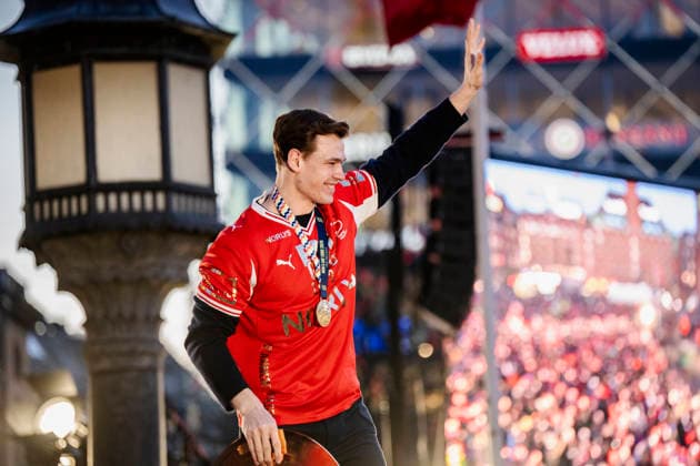 The Handball Men Celebrated at Copenhagen City Hall Lukas Joergensen as Denmark s men s handball team is celebrated as European champions at Copenhagen City Hall on Monday, February 2, 2026. The team won gold at the European Handball Championship in Herning on Sunday and is invited to the city hall on this occasion, including for city hall pancakes. (Photo: Sebastian Elias Uth Ritzau Scanpix) , Denmark Copyright: Ritzau Scanpix SebastianxEliasxUthx spdk20260202-193050-L