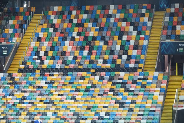 Fans during the Serie A soccer match between Udinese and Roma at the Bluenergy Stadium in Udine, north east Italy - Monday, February 02,2026 - soccer  Copyright: xAndreaxBressanutti LaPressex