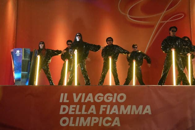 A moment of the arrival of the Olympic torch in Bergamo , north Italy - Saturday , February 02 , 2026. - Soccer .  Copyright: xSpada LaPressex