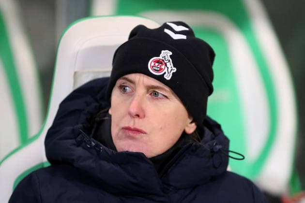 VfL vs. Köln, BL Frauen Wolfsburg, 02.02.2026, Fußball, Frauen, Google Pixel Bundesliga, Saison 2025 2026, VfL Wolfsburg vs 1. FC Köln, Cheftrainerin Britta Carlson (Köln) AOK Stadion Niedersachsen Deutschland