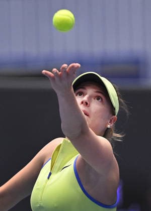 Linda Fruhvirtova from Czechia in action during match against Mona Barthel from Germany within the WTA, Tennis Damen women s tennis tournament Ostrava Open, on February 2, 2026, in Ostrava, Czech Republic. (CTKxPhoto JaroslavxOzana) CTKPhotoP2026020208249  CTKPhotoP2026020208249
