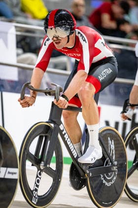 SCHMIDBAUER Maximilian: UEC Track cycling, Rad, Radsport, Bahnrad, Bahn European Championships Konya 2026 SCHMIDBAUER Maximilian ( AUT ) Austria Hochformat - Hoch - Vertikal - Portrait - Event Veranstaltung: UEC Track Cycling European Championships 2026 - Category Kategorie: Cycling - Track Cycling European Championships - Location Ort: Asia - Turkey - Türkiye - Konya - Discipline: Points Race - Category: Elite Men - Distance: 40 km - Date Datum: 02.02.2026 Monday Day 2 -