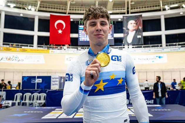 TEUTENBERG Tim Torn: UEC Track cycling, Rad, Radsport, Bahnrad, Bahn European Championships Konya 2026 TEUTENBERG Tim Torn ( GER ) Germany Winner - First Place Award Ceremony - Medal Ceremony - Podium - Querformat - quer - horizontal - Landscape - Event Veranstaltung: UEC Track Cycling European Championships 2026 - Category Kategorie: Cycling - Track Cycling European Championships - Location Ort: Asia - Turkey - Türkiye - Konya - Discipline: Points Race - Category: Elite Men - Distance: 40 km - Date Datum: 02.02.2026 Monday Day 2 -