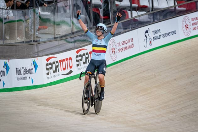 KOPECKY Lotte: UEC Track cycling, Rad, Radsport, Bahnrad, Bahn European Championships Konya 2026 KOPECKY Lotte ( BEL ) Belgium Querformat - quer - horizontal - Landscape - Event Veranstaltung: UEC Track Cycling European Championships 2026 - Category Kategorie: Cycling - Track Cycling European Championships - Location Ort: Asia - Turkey - Türkiye - Konya - Discipline: Elimination Race - Category: Elite Women - Distance: ... m - Date Datum: 02.02.2026 Monday Day 2 -