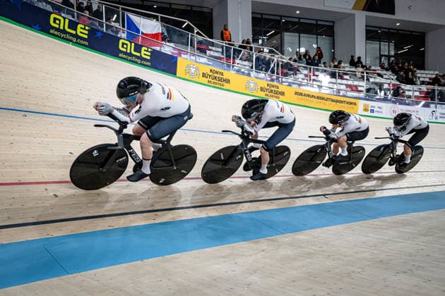 KRÖGER Mieke, KLEIN Lisa, SÜßEMILCH Laura, BRAUßE Franziska: UEC Track cycling, Rad, Radsport, Bahnrad, Bahn European Championships Konya 2026 KRÖGER Mieke - KLEIN Lisa - SÜßEMILCH Laura - BRAUßE Franziska ( GER ) Germany Querformat - quer - horizontal - Landscape - Event Veranstaltung: UEC Track Cycling European Championships 2026 - Category Kategorie: Cycling - Track Cycling European Championships - Location Ort: Asia - Turkey - Türkiye - Konya - Discipline: Team Pursuit - Category: Elite Women - Distance: 4000 m - Date Datum: 02.02.2026 Monday Day 2 -